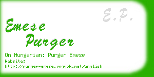 emese purger business card